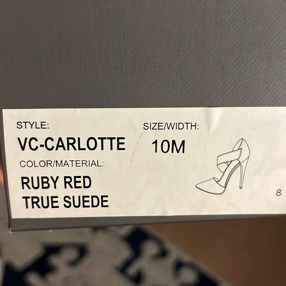 Red Charlotte Point Toe Heels - Picture 4 of 4